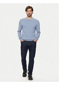 Calvin Klein Sweter K10K113410 Niebieski Slim Fit. Kolor: niebieski. Materiał: bawełna #3