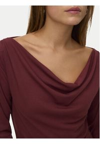 Vero Moda Bluzka Ice 10340793 Bordowy Regular Fit. Kolor: czerwony. Materiał: syntetyk #2