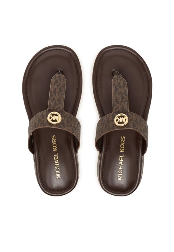 MICHAEL Michael Kors Japonki Koya Flip Flap 40R6KOFA2B Brązowy. Kolor: brązowy. Materiał: skóra