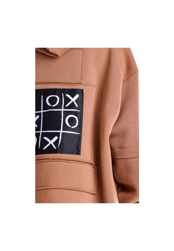 Infinite You - Bluza damska oversize z kapturem bawełna premium beżowa. Okazja: na co dzień. Typ kołnierza: kaptur. Kolor: beżowy. Materiał: bawełna. Styl: casual