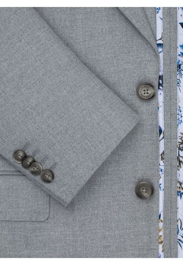 Pako Lorente - PAKO LORENTE – Szara casualowa marynarka męska. Okazja: na co dzień. Kolor: szary. Materiał: poliester, elastan, wiskoza. Wzór: gładki. Styl: casual