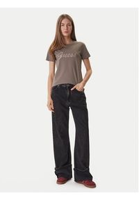 Guess T-Shirt W6GI08 K3023 Brązowy Regular Fit. Kolor: brązowy. Materiał: bawełna #5