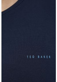 Ted Baker T-shirt piżamowy kolor granatowy gładka. Kolor: niebieski. Materiał: dzianina. Wzór: gładki