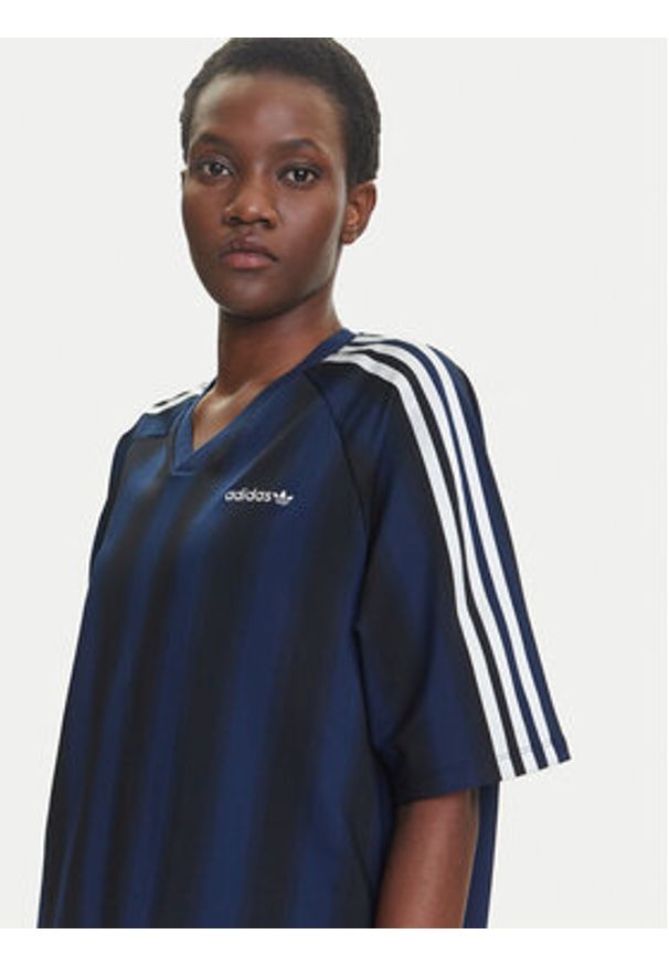 Adidas - adidas T-Shirt Linear JY2854 Granatowy Oversize. Kolor: niebieski. Materiał: syntetyk