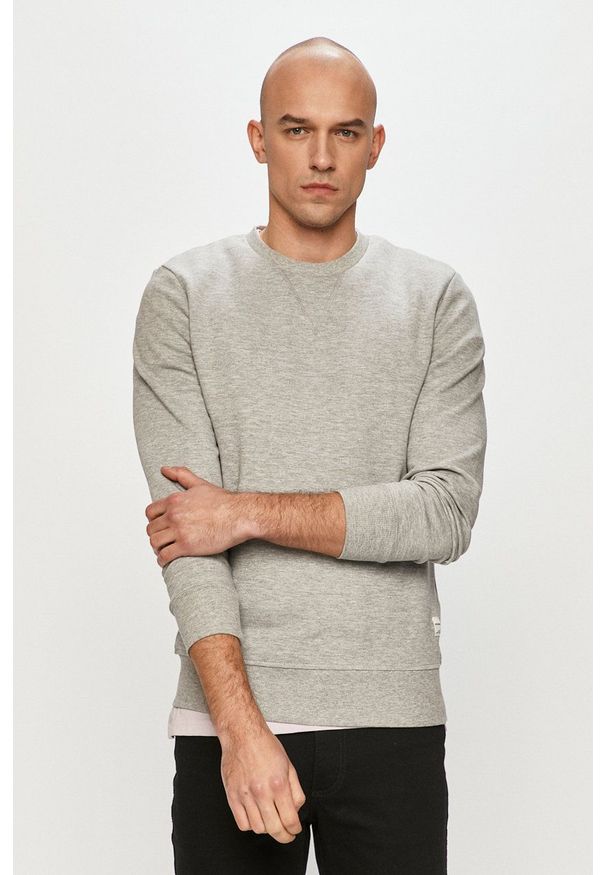 Jack & Jones - Bluza. Okazja: na co dzień. Kolor: szary. Materiał: dzianina. Styl: casual