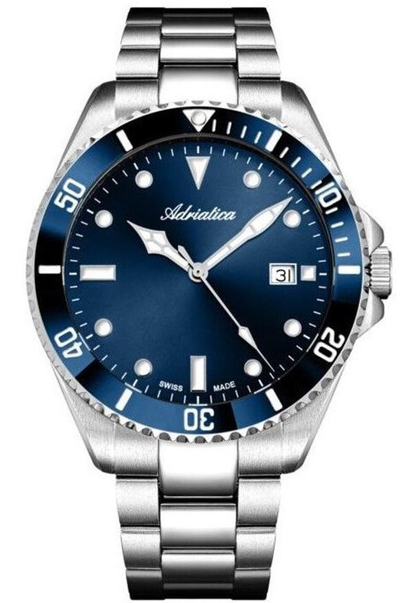 Zegarek męski Adriatica A8347.T195Q srebrny. Kolor: srebrny