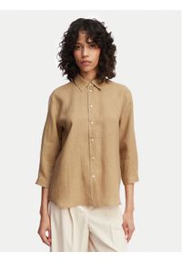 Marella Koszula Girello 2615111122 Beżowy Regular Fit. Kolor: beżowy. Materiał: len #1