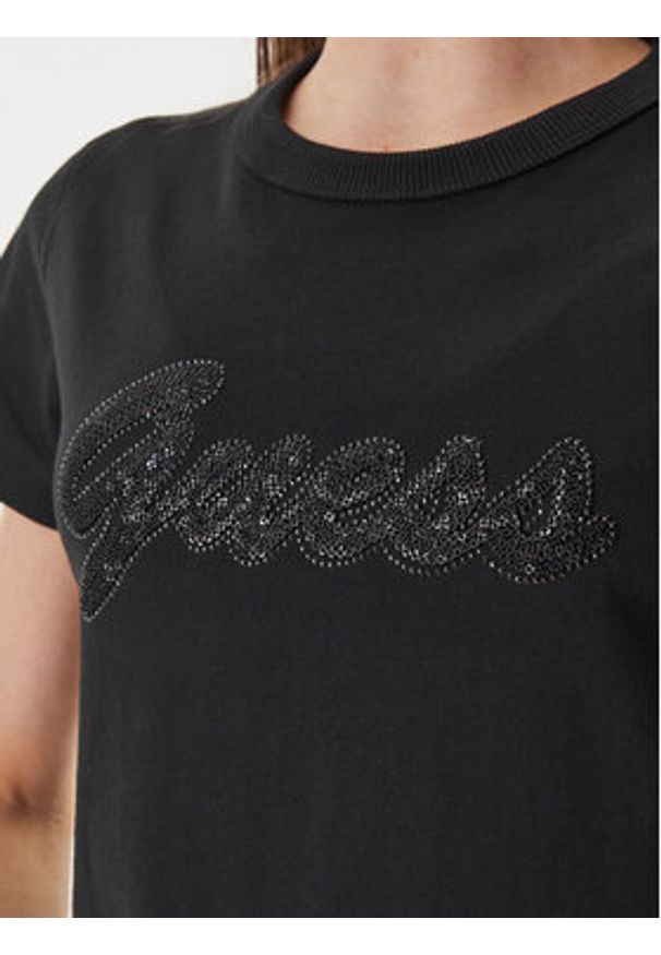 Guess T-Shirt W6GI08 K3023 Czarny Regular Fit. Kolor: czarny. Materiał: bawełna