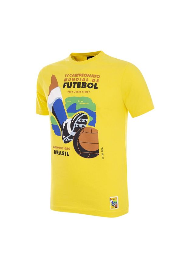 COPA FOOTBALL - Koszulka dla dorosłych - Emblema Campeonato do Mundo Brasil 1950 - Żółty. Kolor: żółty. Sport: piłka nożna