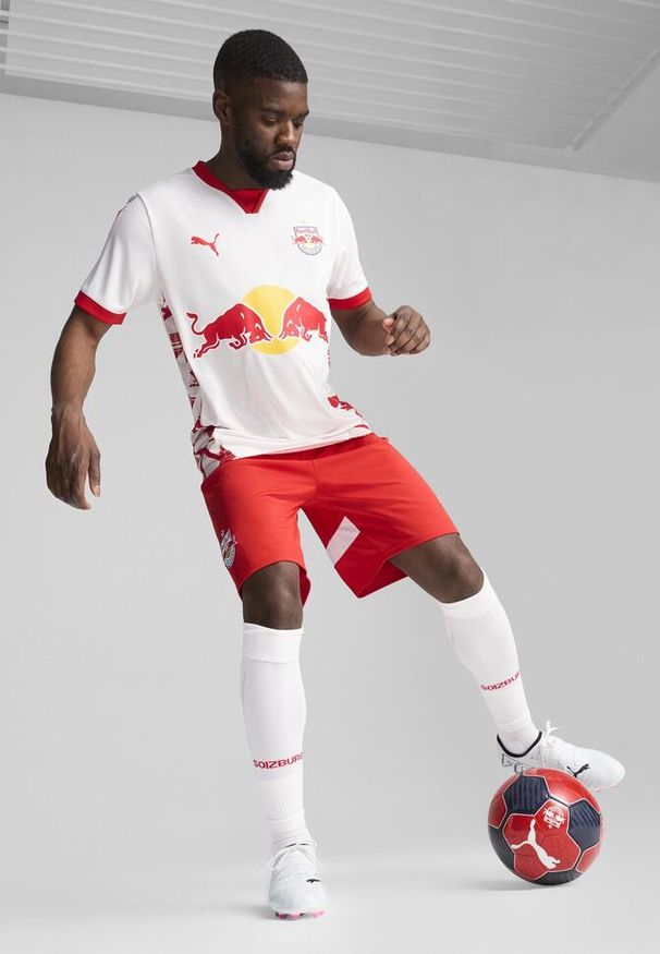 Puma - Męskie szorty FC Red Bull Salzburg 24/25 PUMA Red White. Kolor: czerwony, biały, wielokolorowy. Sport: piłka nożna