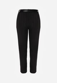 Renee - Czarne Spodnie High Waist o Fasonie Cygaretek z Paskiem ze Sprzączką Glaclea. Stan: podwyższony. Kolor: czarny. Styl: elegancki #8