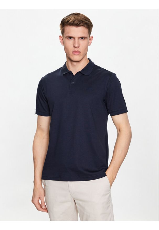 Calvin Klein Polo K10K111657 Granatowy Slim Fit. Typ kołnierza: polo. Kolor: niebieski. Materiał: bawełna