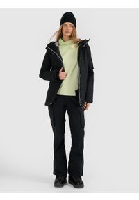 4f - 4F Kurtka snowboardowa membrana 15000 damska - czarna L. Kolor: czarny. Materiał: poliester, materiał. Sezon: zima #2