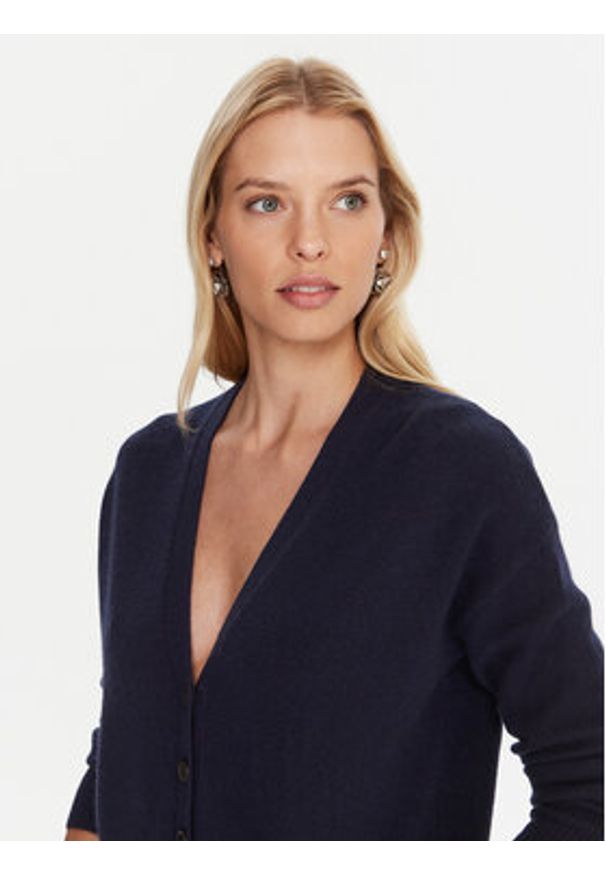 Marella Kardigan Chicco 2523346044 Granatowy Loose Fit. Kolor: niebieski. Materiał: wełna