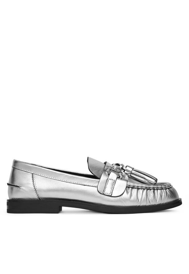 Eva Minge Loafersy PETUNIA-V1792-335-1 Srebrny. Kolor: srebrny. Materiał: skóra