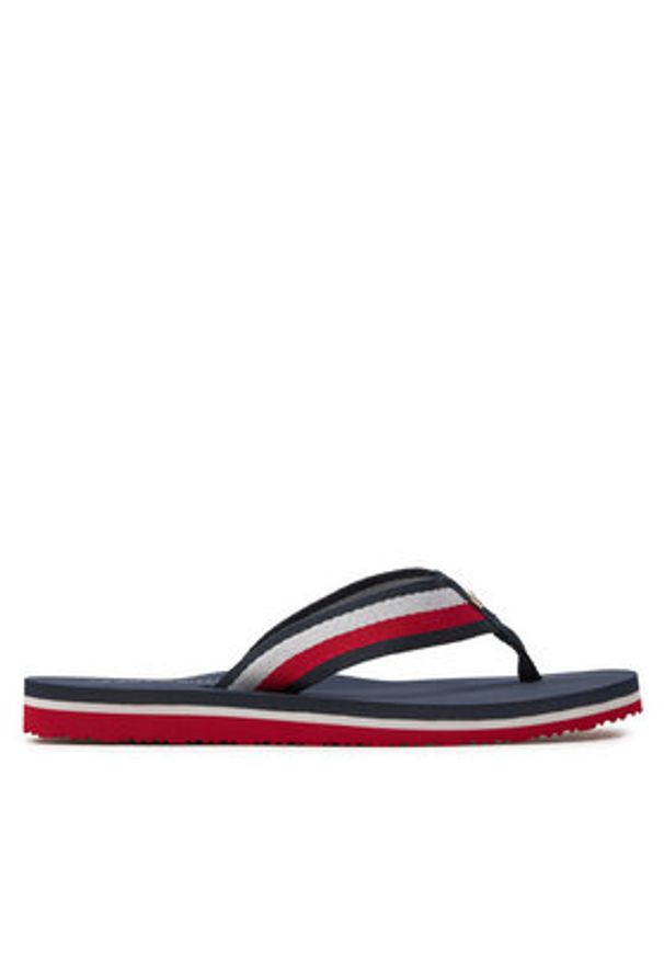 TOMMY HILFIGER - Tommy Hilfiger Japonki Corporate Beach Sandal FW0FW07986 Kolorowy. Materiał: materiał. Wzór: kolorowy