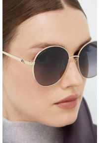 Gucci okulary przeciwsłoneczne damskie kolor złoty. Kształt: okrągłe. Kolor: złoty #6