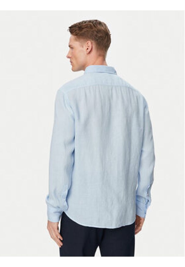 BOSS Koszula Relegant 50567579 Niebieski Regular Fit. Kolor: niebieski. Materiał: len