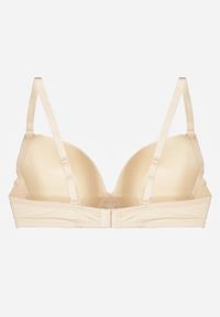 Born2be - Beżowy Klasyczny Biustonosz o Gładkim Wykończeniu Lamisa. Kolor: beżowy. Wzór: gładki #4