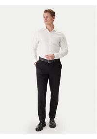 Calvin Klein Koszula LV019EU120 Biały Slim Fit. Kolor: biały. Materiał: bawełna #2