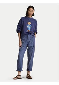 Polo Ralph Lauren Bluza 211959106001 Granatowy Oversize. Typ kołnierza: polo. Kolor: niebieski. Materiał: bawełna