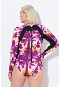 ULLA POPKEN - Damski Strój kąpielowy długi rękaw bez miękkich miseczek zamek błyskawiczny. Kolekcja: plus size. Kolor: czarny. Materiał: poliamid, poliester, materiał, elastan. Długość: długie #2