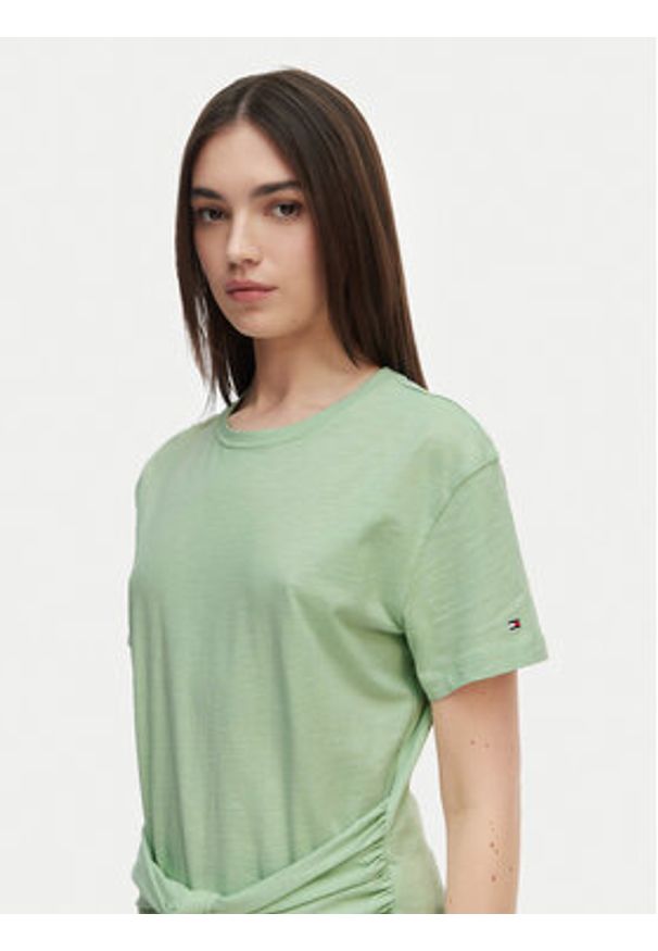 TOMMY HILFIGER - Tommy Hilfiger T-Shirt WW0WW49256 Zielony jasny Relaxed Fit. Kolor: zielony. Materiał: bawełna