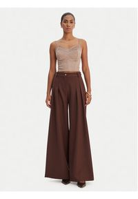 Guess Top W6RH03 WJ472 Beżowy Slim Fit. Kolor: beżowy. Materiał: syntetyk #8