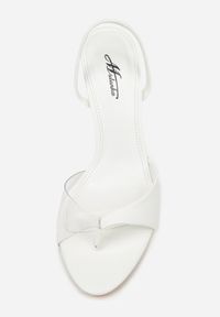 Renee - Białe Sandały na Szpilce z Przezroczystymi Elementami Xilxaris. Okazja: na imprezę. Kolor: biały. Sezon: lato. Obcas: na szpilce. Styl: klasyczny, elegancki #6