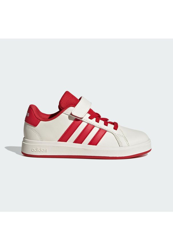 Adidas - Buty Grand Court 2.0 Kids. Zapięcie: pasek. Kolor: czerwony, biały, wielokolorowy, czarny. Sport: turystyka piesza