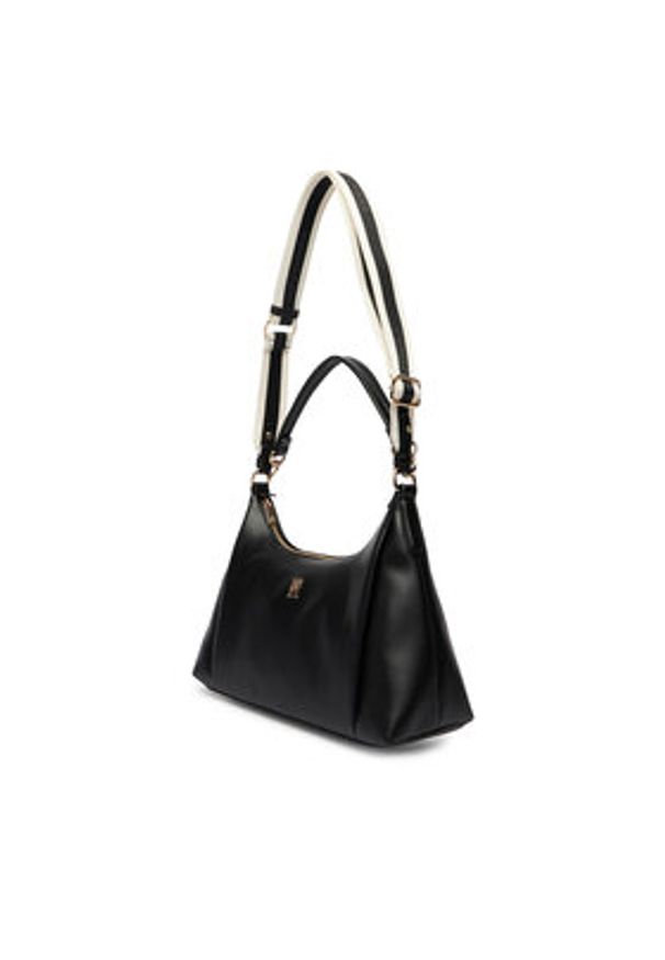 TOMMY HILFIGER - Tommy Hilfiger Torebka Th Essential Shoulder Bag AW0AW18374 Czarny. Kolor: czarny. Materiał: skórzane