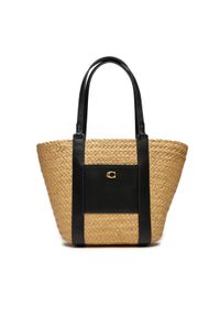 Coach Torebka Straw Tote CQ788 B4/NA Beżowy. Kolor: beżowy