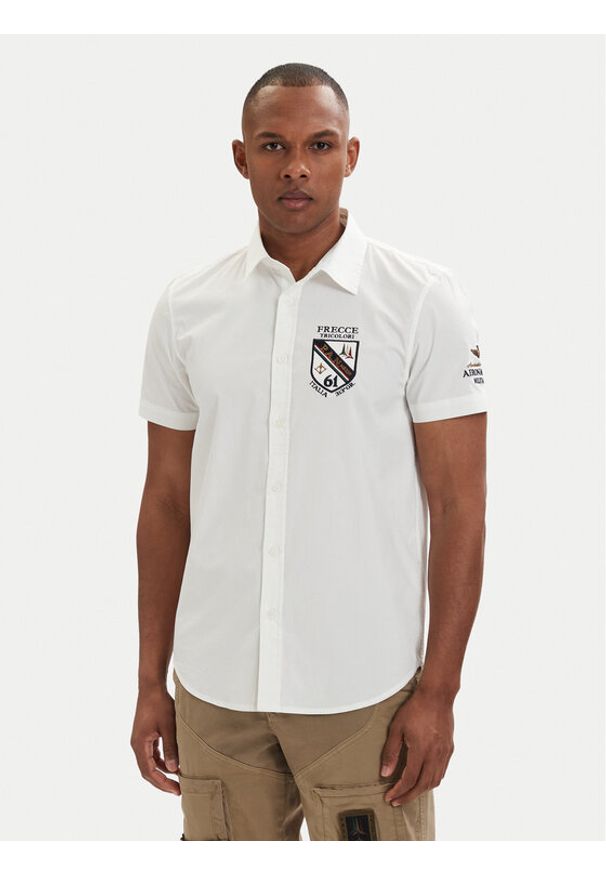 Aeronautica Militare Koszula 261CA1326UCT03288 Biały Regular Fit. Kolor: biały. Materiał: bawełna