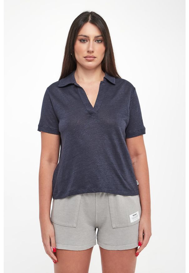 Ecoalf - Polo damskie lniane Troms ECOALF. Typ kołnierza: polo. Materiał: len