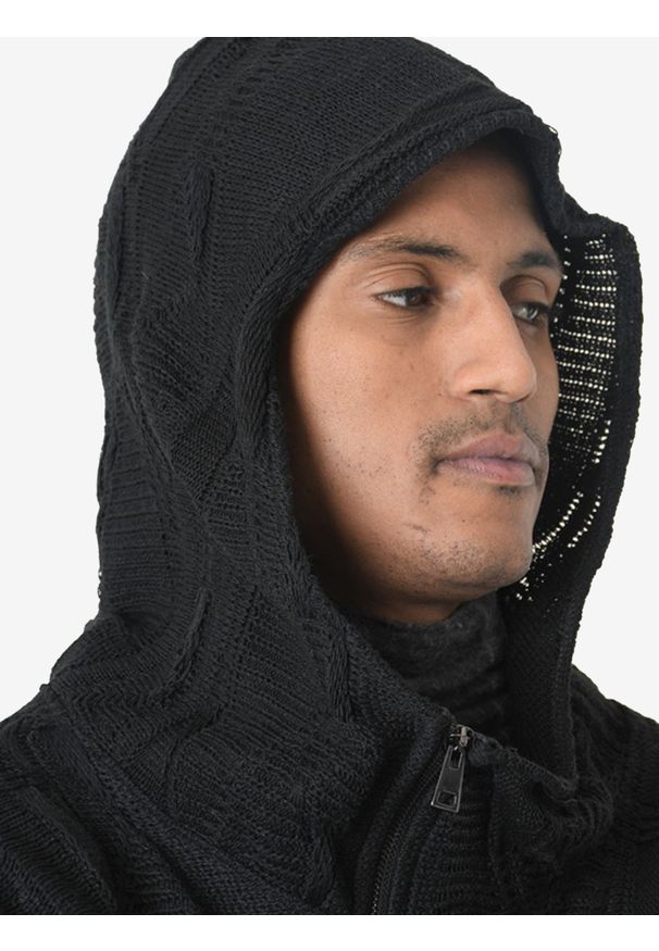 La Haine Inside Us Sweter Full Zip | LM244 | Mężczyzna | Czarny. Okazja: na co dzień. Typ kołnierza: kaptur. Kolor: czarny. Materiał: bawełna, poliester. Wzór: aplikacja, jednolity. Styl: elegancki, sportowy, casual