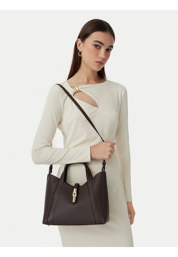 Furla Torebka Goccia S WB01789 BX3353 CN 2460S Brązowy ciemny. Kolor: brązowy. Materiał: skórzane