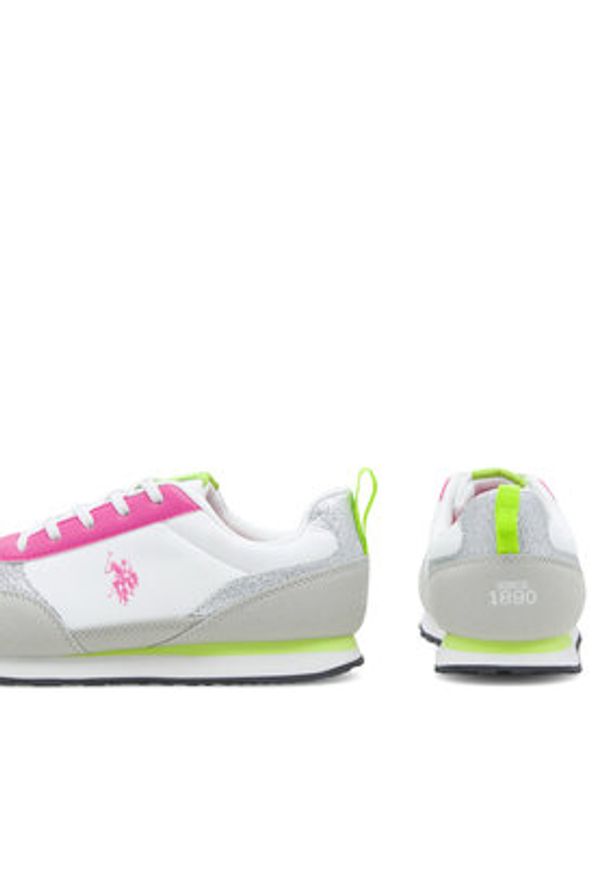 U.S. Polo Assn. Sneakersy NOBIK013 Białe złoto. Kolor: biały, złoty, wielokolorowy. Materiał: materiał