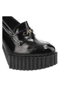 Czarne Półbuty Carinii Eleganckie Skórzane Buty Damskie. Zapięcie: bez zapięcia. Kolor: czarny. Materiał: skóra. Szerokość cholewki: normalna. Obcas: na obcasie. Styl: elegancki. Wysokość obcasa: wysoki, średni #3