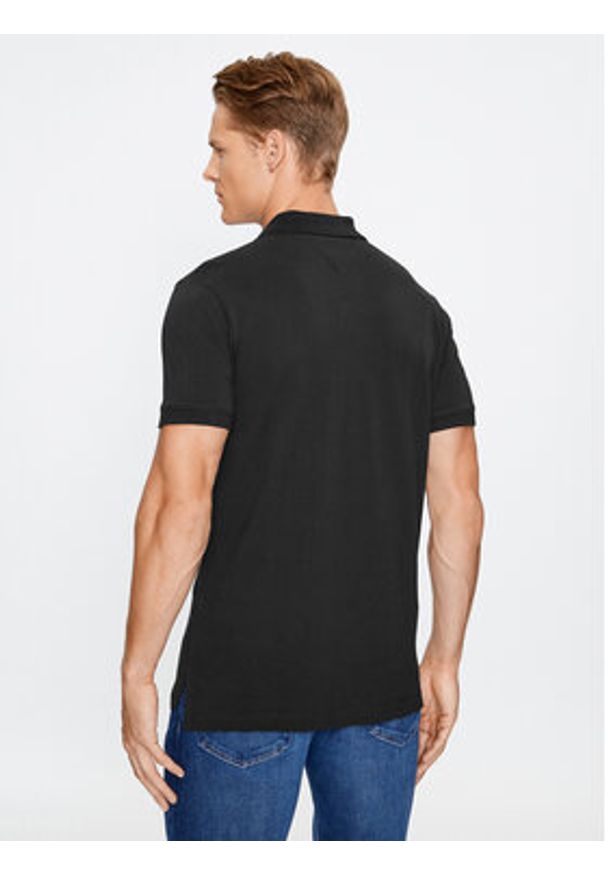 Tommy Jeans Polo DM0DM15370 Czarny Slim Fit. Typ kołnierza: polo. Kolor: czarny. Materiał: bawełna