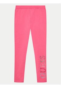 Guess Legginsy J4GB10 J1314 Różowy Slim Fit. Kolor: różowy. Materiał: bawełna #1