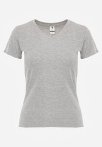 Renee - Jasnoszary T-shirt Mirasura. Kolor: szary. Materiał: dzianina. Długość rękawa: krótki rękaw. Długość: krótkie. Wzór: gładki #5