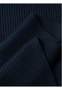 Calvin Klein Szal Patch Chunky Rib Cotton Scarf LV04D8055G Granatowy. Kolor: niebieski. Materiał: bawełna #3