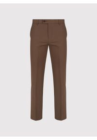 Pako Lorente - PAKO LORENTE - Gładkie brązowe spodnie ganiturowe. Okazja: na spotkanie biznesowe. Kolor: brązowy. Materiał: poliester, wiskoza, elastan. Wzór: gładki. Styl: biznesowy, młodzieżowy #5