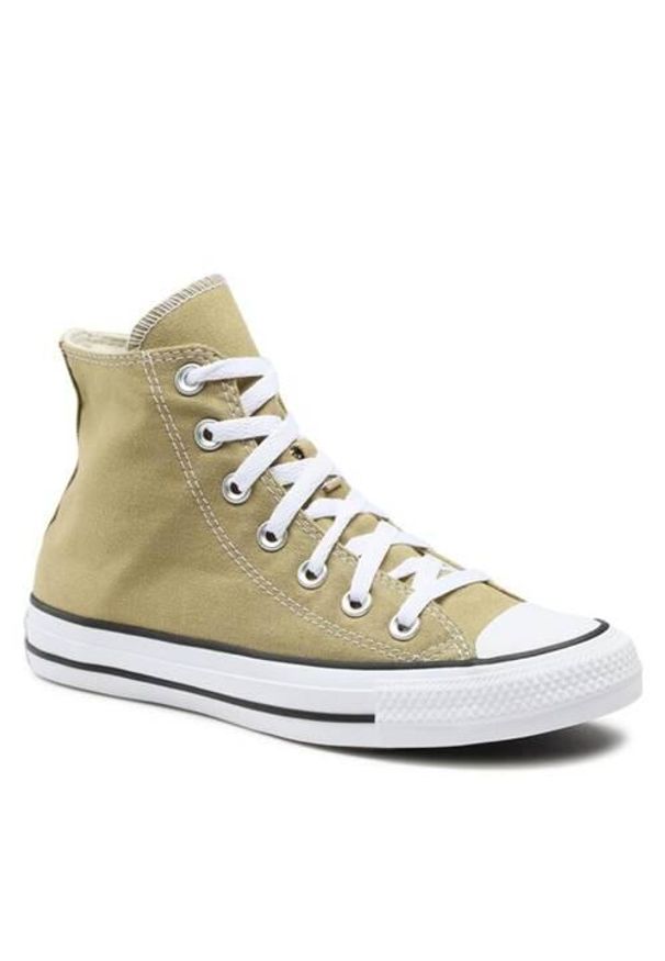 Buty do chodzenia damskie Converse Chuck Taylor All Star Lift HI. Zapięcie: sznurówki. Kolor: brązowy, zielony. Materiał: materiał. Szerokość cholewki: normalna. Model: Converse All Star. Sport: turystyka piesza