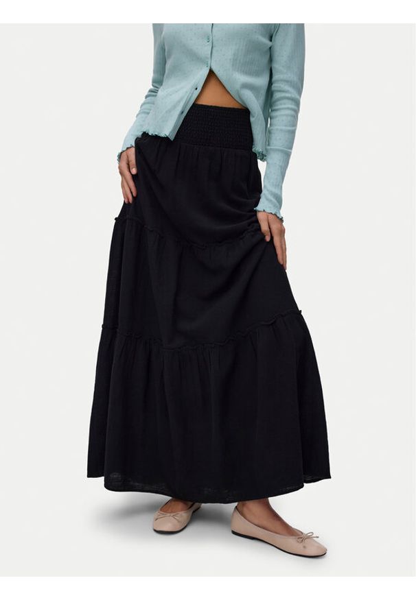 Vero Moda Spódnica maxi Keeley 10316487 Czarny Regular Fit. Kolor: czarny. Materiał: bawełna
