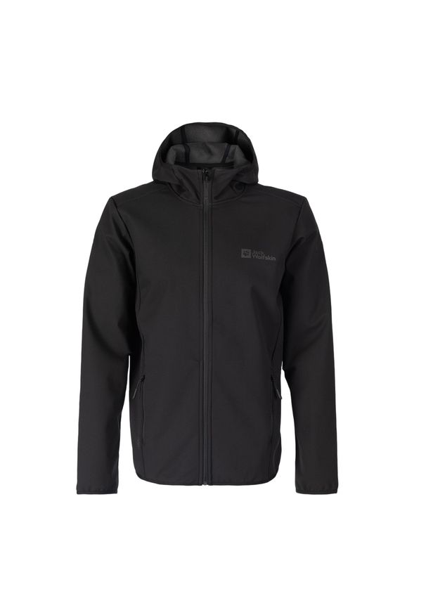 Kurtka softshell męska Jack Wolfskin Bornberg Hoody. Kolor: czarny, szary, wielokolorowy. Materiał: softshell. Sport: turystyka piesza