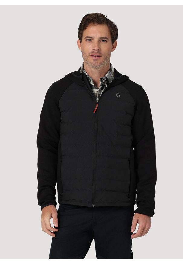 Wrangler - WRANGLER ATHLETIC HYBRID MĘSKA KURTKA PRZEJŚCIOWA WIOSENNA JESIENNA REAL BLACK WA4MY3101 112324777. Sezon: jesień, wiosna