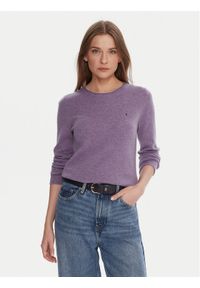 TOMMY HILFIGER - Tommy Hilfiger Sweter WW0WW40264 Fioletowy Regular Fit. Kolor: fioletowy. Materiał: wełna