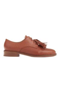 Marco Shoes Półbuty sznurowane z frędzlami brązowe. Kolor: brązowy #8