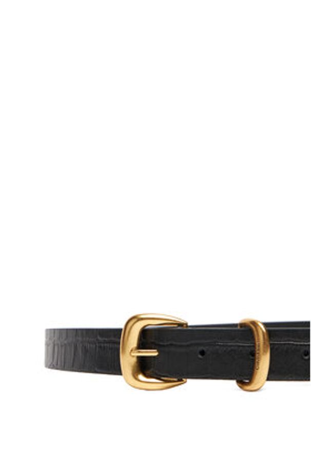 Calvin Klein Pasek Damski Bombay Strap Croc 25Mm Belt LV04F7056G Czarny. Kolor: czarny. Materiał: skóra